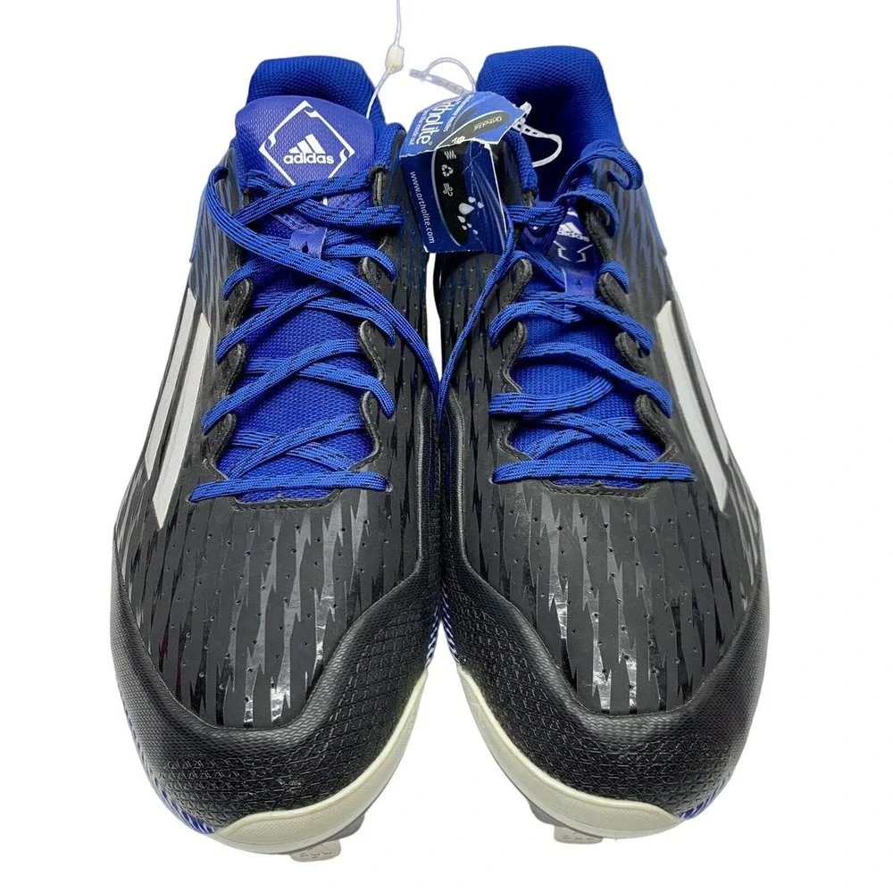 Baseball Cleats Adidas Sz 17 Power Alley 3 Blue Black White & Silver New w/o Box